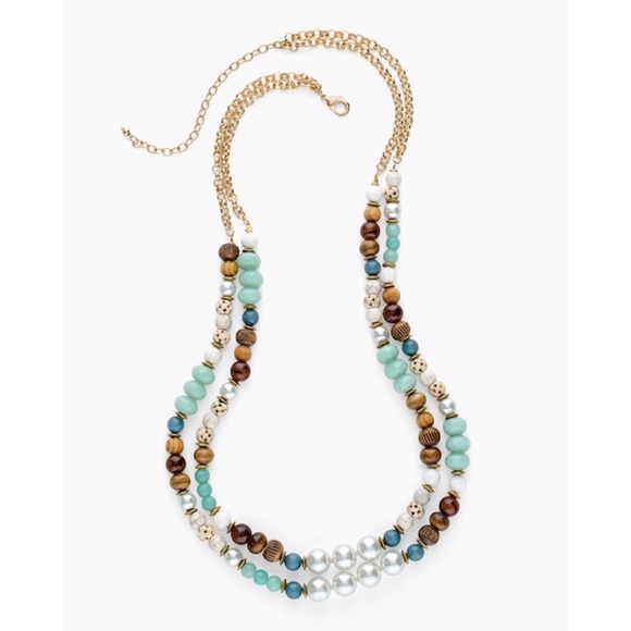 CHICO’S | cool beaded double strand necklace - Picture 2 of 5
